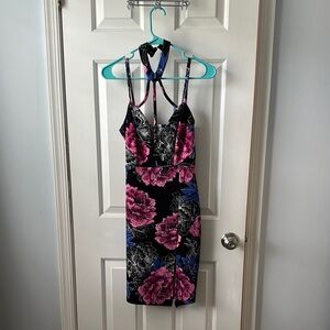 Charlotte Russe Black and Pink Floral Dress